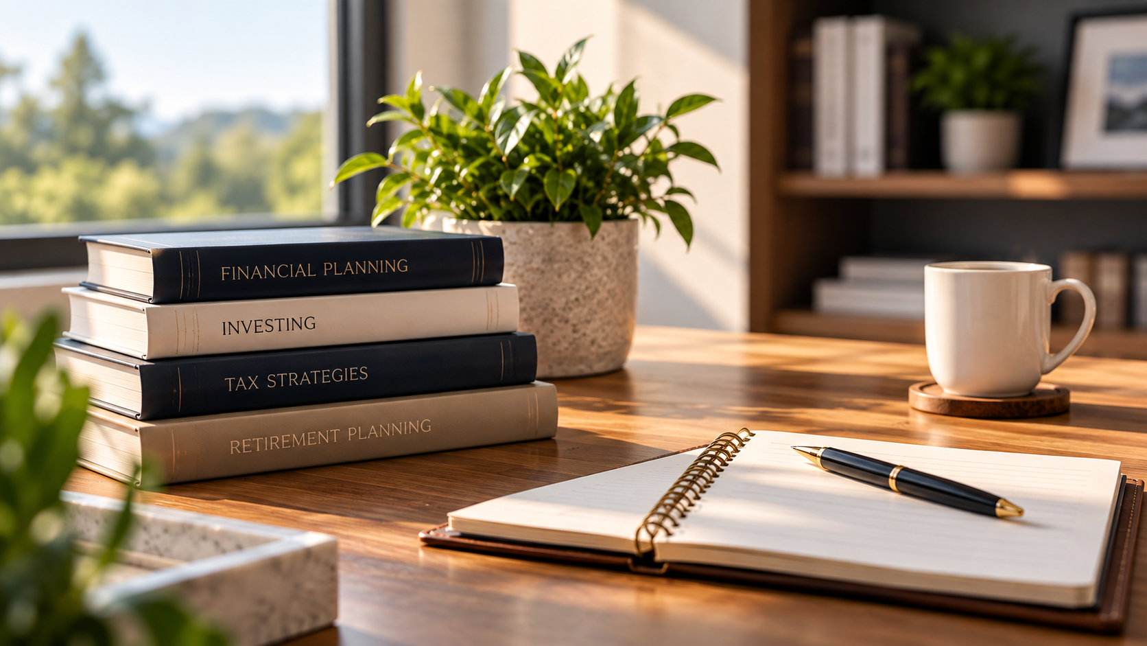 Ongoing Resources Ongoing Resources: open notebook, reference books, and coffee on a desk