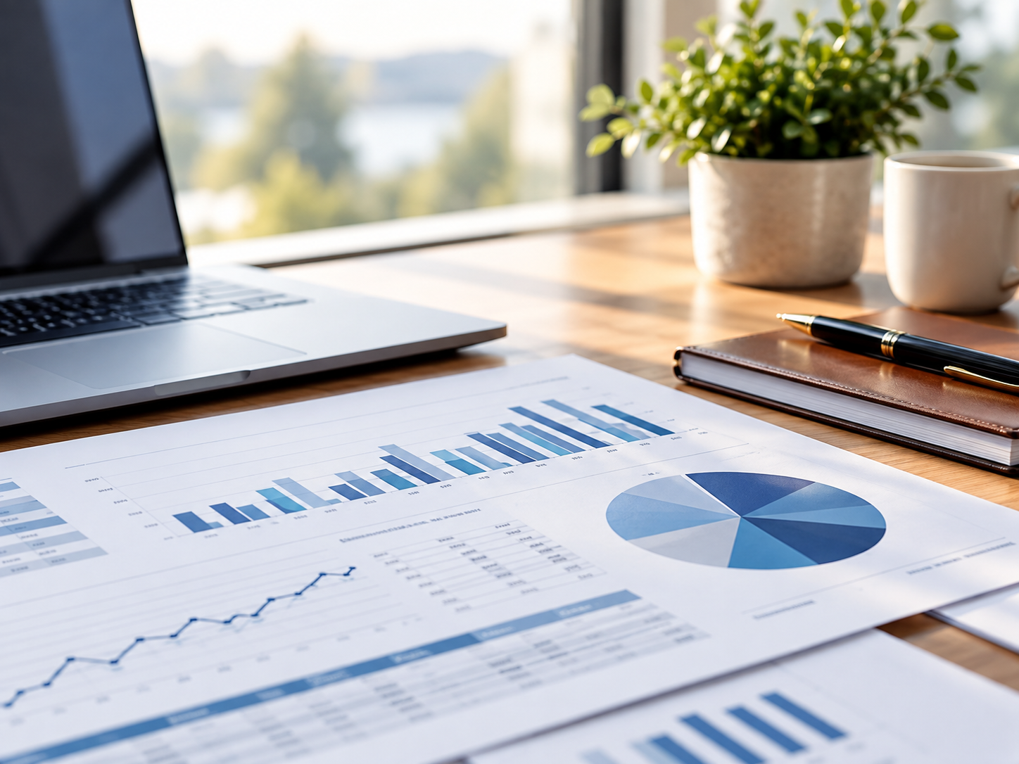 Ongoing resources Portfolio Design: financial charts and a laptop on a desk
